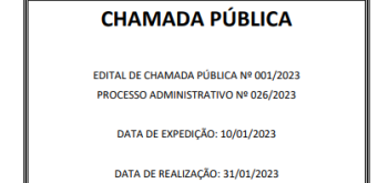 EDITAL DE CHAMADA PÚBLICA Nº 001/2023