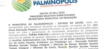 EDITAL Nº 001/2025 – PROCESSO SELETIVO SIMPLIFICADO