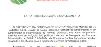 EXTRATO DE REVOGAÇÃO E CANCELAMENTO