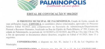 Edital de CONVOCAÇÃO Nº 004/2025 – PROCESSO SELETIVO