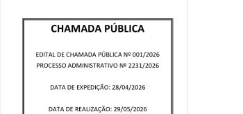 CHAMADA PÚBLICA – EDITAL Nº 001/2026 – PNAE